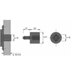 Hettich Zylinderschloss-Drehgriff, Prestige 200 Typ 451 N, 9080758, Rechts, Mit Lochung -Abus Lock Geschaft demontageschluessel fuer schliesssystem 104864 czm