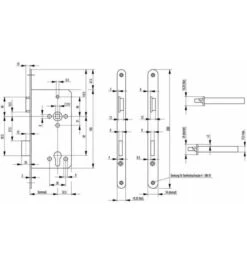 BKS Einsteckschloss Für Haustür, Stulpbreite 22 Mm, Dornmaß 80 Mm, DIN rechts -Abus Lock Geschaft einsteckschloss fuer haustuer 1535162 czm 1
