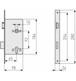 ABUS Einsteckschloss Für Haustüren ESHT PZ R S 65 92 24 SB -Abus Lock Geschaft einsteckschloss fuer haustuer 1586375 czm 1