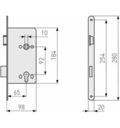ABUS Einsteckschloss Für Haustüren ESHT PZ L G 65 92 20 SB -Abus Lock Geschaft einsteckschloss fuer haustuer 1586376 czm 2