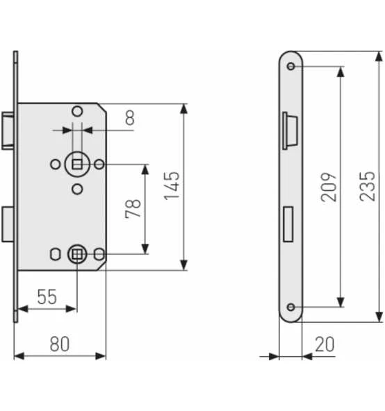 ABUS Einsteckschloss Für WC-Türen ES WC L S 55 78 20 EK 5 ABUS Einsteckschloss Für WC-Türen ES WC L S 55 78 20 EK – Bild 3