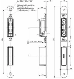 SSF Einsteckschloss, 24mm, 235mm, 55mm, Zimmertür -Abus Lock Geschaft einsteckschloss fuer zimmertuer 1535348 czm