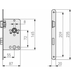 ABUS Einsteckschloss Mit Einbausicherung ESS S -Abus Lock Geschaft einsteckschloss fuer zimmertuer 1586378 czm
