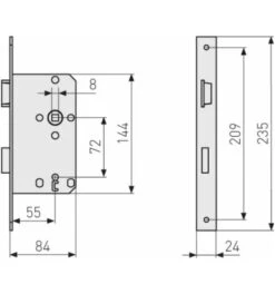 ABUS Einsteckschloss Für Zimmertüren ES BB2 R S 55 72 24 EK -Abus Lock Geschaft einsteckschloss fuer zimmertuer 1586379 czm 1