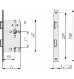 ABUS Einsteckschloss Für Zimmertüren ES BB L S 55 72 20 SB -Abus Lock Geschaft einsteckschloss fuer zimmertuer 1586380 czm 2