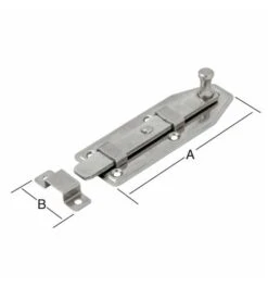 Vormann Fensterriegel Edelstahl (V2A), 80 X 30, Gerade, Mit Schlaufe -Abus Lock Geschaft fensterriegel 999515 czm