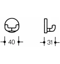 HEWI Doppelhaken 801.90.020 2 Hak.PA 99 Reinweiß D.40mm A.31mm -Abus Lock Geschaft handtuchhaken 1534759 czm