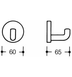 HEWI Einzelhaken 477.90.045 Einfach A.65mm PA Lichtgrau 97 D.60mm -Abus Lock Geschaft hut und mantelhaken 1534753 czm