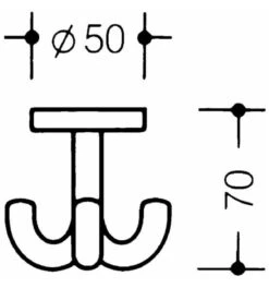 HEWI Dreifachhaken 477.90.050 Dreifach A.50mm PA Lichtgrau 97 H.70mm D.50mm -Abus Lock Geschaft hut und mantelhaken 1534754 czm