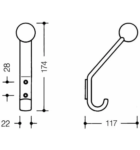 HEWI Garderobenhaken 477.90.080 Einfach A.116mm PA 99 Reinweiß H.172mm 4 HEWI Garderobenhaken 477.90.080 Einfach A.116mm PA 99 Reinweiß H.172mm – Bild 2