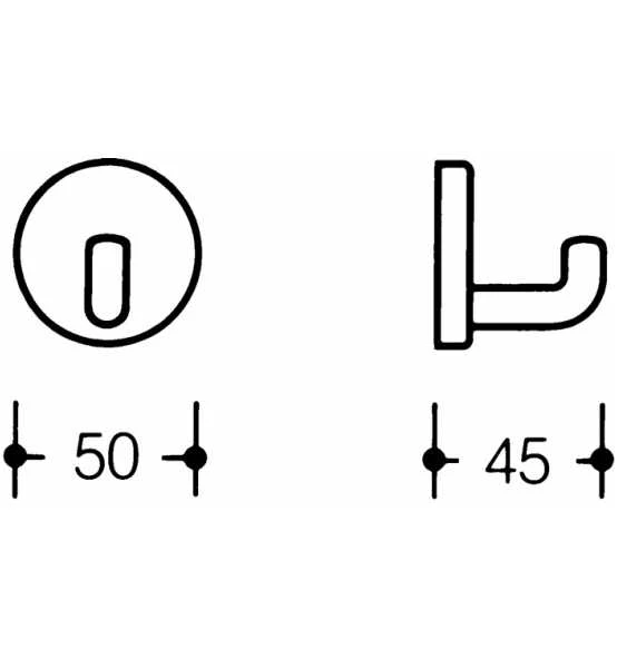HEWI Einzelhaken 477.90B010 Einfach A.45mm PA 92 Grau Ma D.50mm 4 HEWI Einzelhaken 477.90B010 Einfach A.45mm PA 92 Grau Ma D.50mm – Bild 2