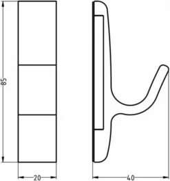 Magnet-Mantelhaken 0150 Einfach A.40mm Alu.schwarz Elox.H.85mm HERMETA -Abus Lock Geschaft hut und mantelhaken 1536016 czm