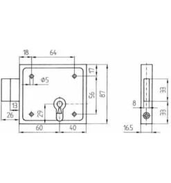 Bever Kellerschloss Nummer 150 BB Ls/rs -Abus Lock Geschaft kastenschloss 116741 czm