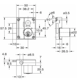JuNie Drehstangenschl.Nr. 7020 Z/MP Rs Stahl -Abus Lock Geschaft magnetschnaepper 562927 czm 1