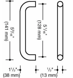HEWI Möbelgriff PA Ma 90 Tiefschwarz Ma 128mm D.13mm -Abus Lock Geschaft moebelgriff 1537510 czm