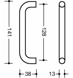 HEWI Möbelgriff PA Ma 92 Grau Ma 128mm D.13mm -Abus Lock Geschaft moebelgriff 1537511 czm
