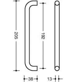 HEWI Möbelgriff PA Ma 92 Grau Ma 192mm D.13mm -Abus Lock Geschaft moebelgriff 1537513 czm