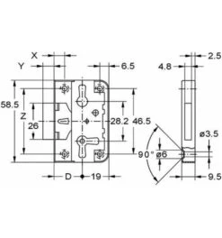 JuNie MB-Riegelkast.schl., 0704, Aufliegend, D50, Ls/rs,Schließungsart IC, Stahl Vern. -Abus Lock Geschaft moebelschloss 371565 czm