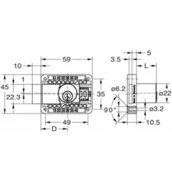 JuNie Riegelschlösser 2828 Mess.vern.verschiedenschlDorn 15-40 Mm -Abus Lock Geschaft moebelschloss 562925 czm 3