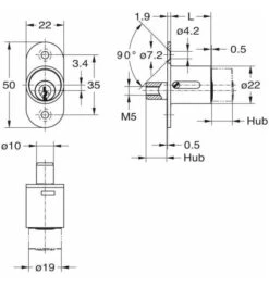 Druckzylinder Nr. 2960 Vern. Matt Vern. -Abus Lock Geschaft moebelzylinder 562928 czm 2