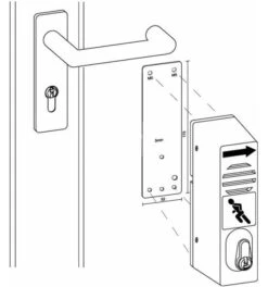 Montagepl.901 670 Mont.an Brandschutztüren DIN L/R L175xB52mm GFS -Abus Lock Geschaft montageplatte 1535072 czm