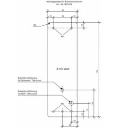 Montagepl.901 670 Mont.an Brandschutztüren DIN L/R L175xB52mm GFS -Abus Lock Geschaft montageplatte 1535073 czm