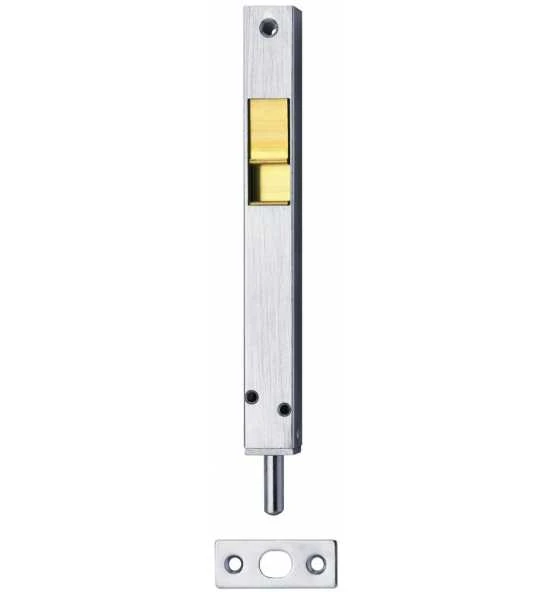 DENI Rohrkantriegel Mit Schieber, Stahl Vernickelt 3 DENI Rohrkantriegel Mit Schieber, Stahl Vernickelt