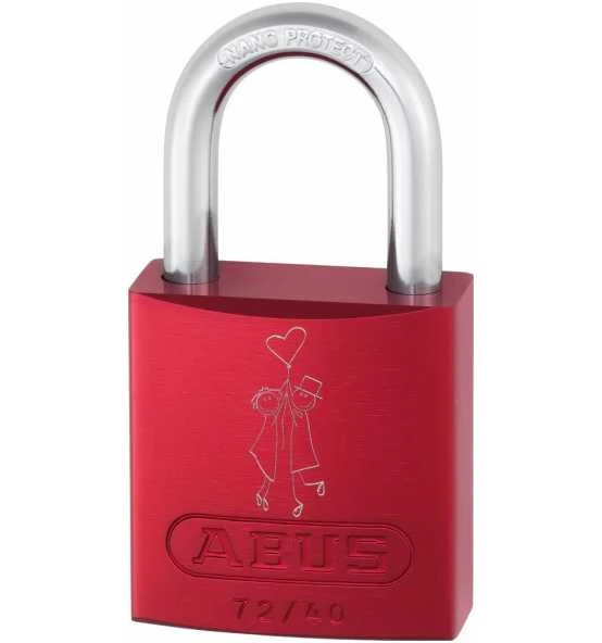 ABUS Vorhangschloss Aluminium 72/40 Rot Love Lock 1 Lock-Tag 4 ABUS Vorhangschloss Aluminium 72/40 Rot Love Lock 1 Lock-Tag – Bild 2