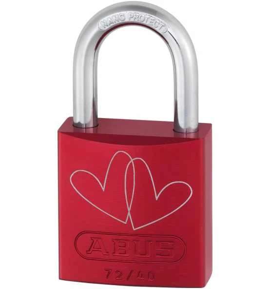 ABUS Vorhangschloss Aluminium 72/40 Rot Love Lock 3 Lock-Tag 4 ABUS Vorhangschloss Aluminium 72/40 Rot Love Lock 3 Lock-Tag – Bild 2