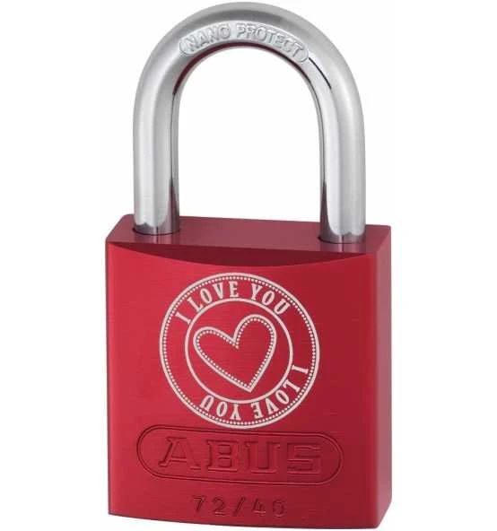 ABUS Vorhangschloss Aluminium 72/40 Rot Love Lock 5 Lock-Tag 4 ABUS Vorhangschloss Aluminium 72/40 Rot Love Lock 5 Lock-Tag – Bild 2