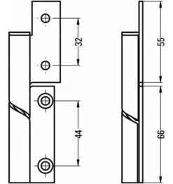 Hermeta Trennwandscharnier 6032/33 VA 316L Stu.Tür Rollenlänge 105mm DIN Li. -Abus Lock Geschaft scharnier 1536024 czm