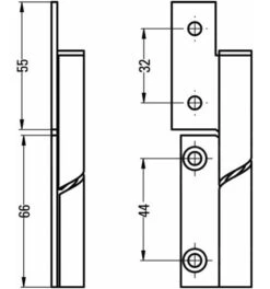 Hermeta Trennwandscharnier 6032/33 VA 316L Stu.Tür Rollenlänge 105mm DIN Re. -Abus Lock Geschaft scharnier 1536025 czm