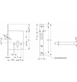 BKS Zirkelriegelschloss 0371/0372 Zirkelr.BB STA Ktg.20x172mm -Abus Lock Geschaft schiebetuerschloss 1535085 czm
