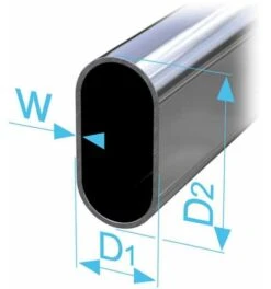 PG Ovalrohr 30 X 15 X 1200 Mm Vernickelt