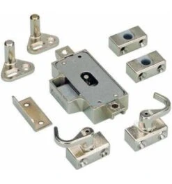 Hettich MB-Drehstangenschloss-Set, D 25 Mm, Rechts, 77883, Zum Anschrauben, Vernickelt