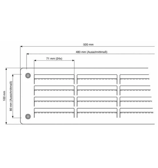 HOJU Türlüftung 500 X 100 Mm, Edelstahl 5 HOJU Türlüftung 500 X 100 Mm, Edelstahl – Bild 3