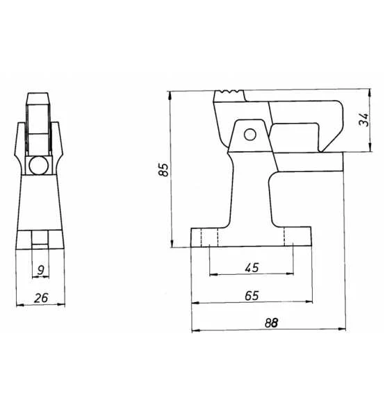 DENI Torfeststeller 3805/3807 Leichtmetallguss F1 Naturf.elox.m.Puffer 4 DENI Torfeststeller 3805/3807 Leichtmetallguss F1 Naturf.elox.m.Puffer – Bild 2