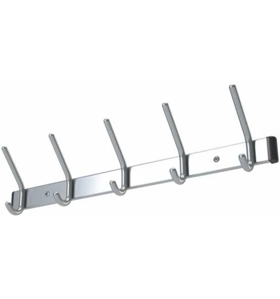 Wandgarderobe Alu.F1 Naturf.5 Hut-/5 Mantelh.L.700mm Hakenabstand 150mm 3 Wandgarderobe Alu.F1 Naturf.5 Hut-/5 Mantelh.L.700mm Hakenabstand 150mm