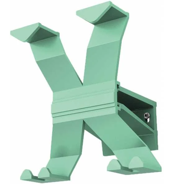 Wandgarderobe Alu.4HakenLänge 170mm Grün 3 Wandgarderobe Alu.4HakenLänge 170mm Grün