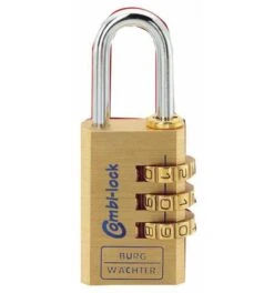 Burg Wächter Burg-Wächter AV-Zahlen-Vorhangschloss, Combi Lock 80 30 M SB, Messing Massiv